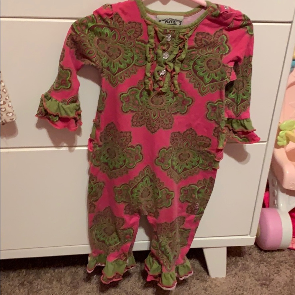 Pink and green print